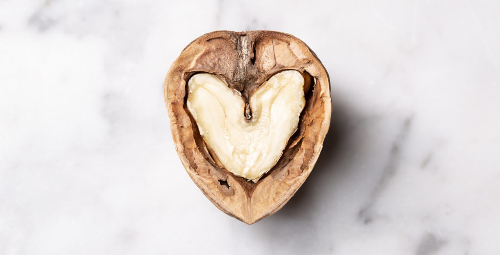 Walnut in the shape of a heart