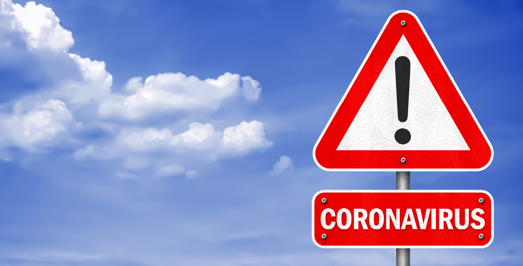 Warning sign that says "CORONAVIRUS"