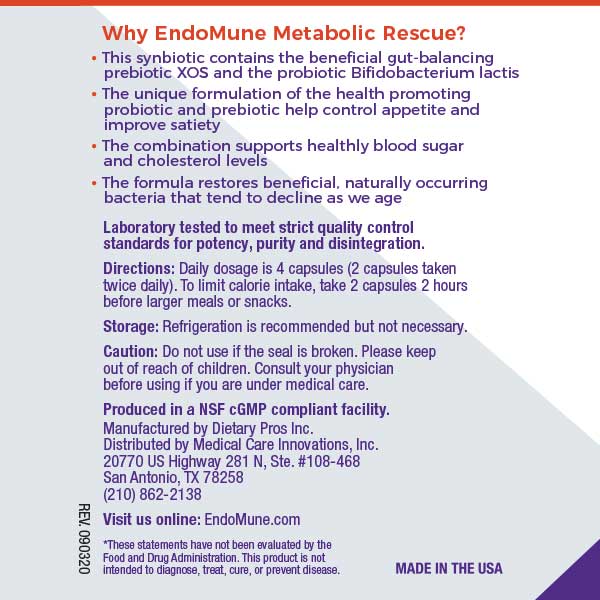 EndoMune Metabolic Rescue Usage Label