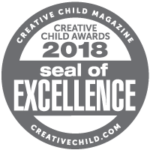 Seal of excellence icon. TEXT: creative child magazine creative child awards 2018 seal of excellence creativechild.com