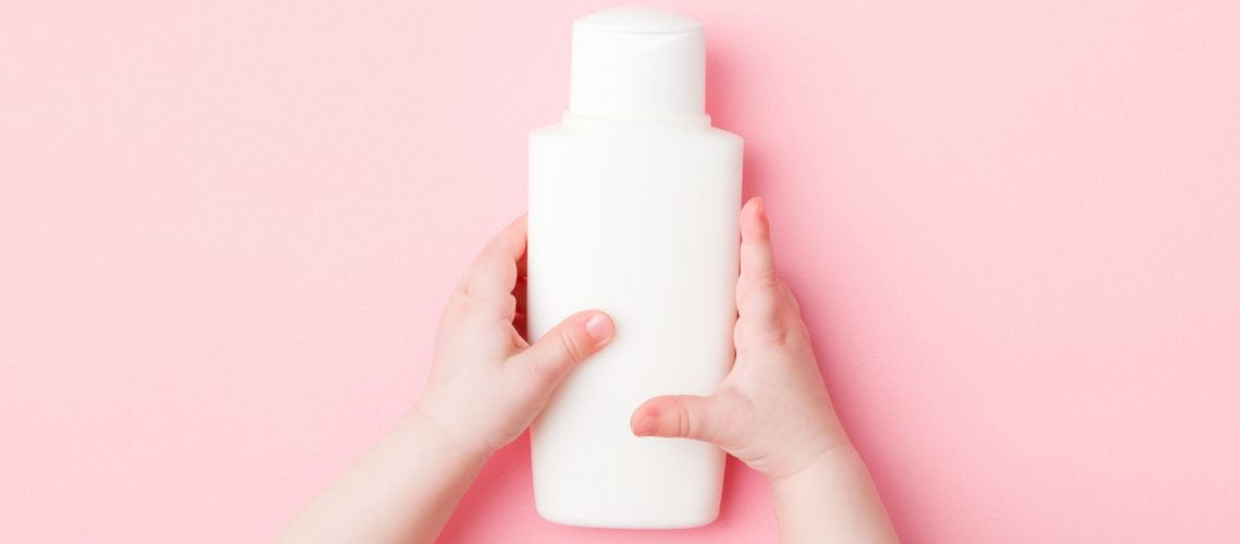 blank shampoo bottle from home