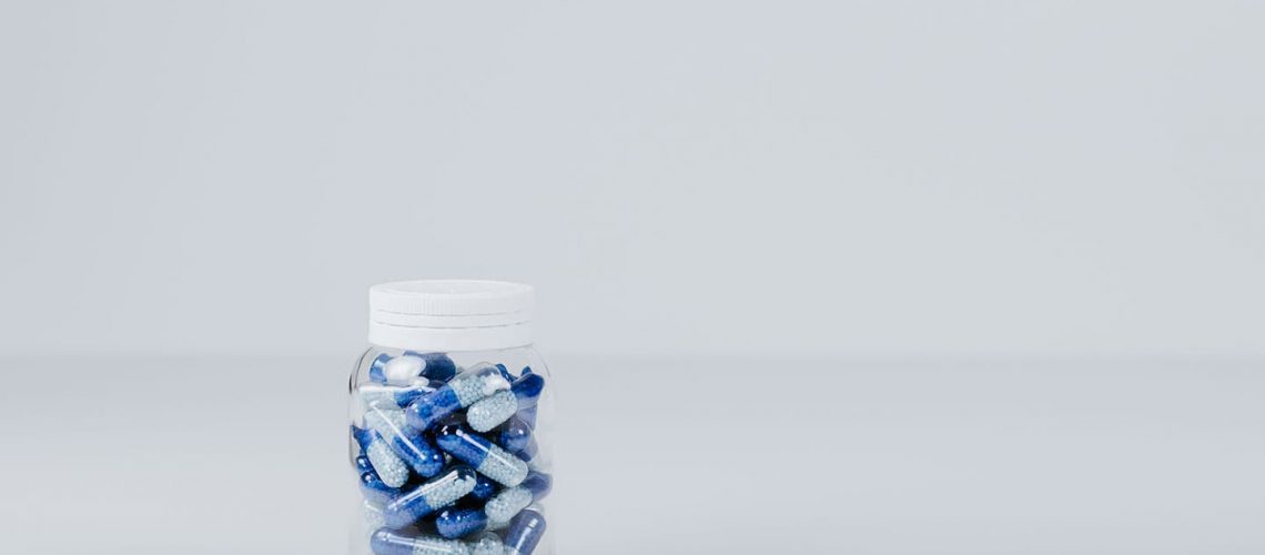 a jar of pills